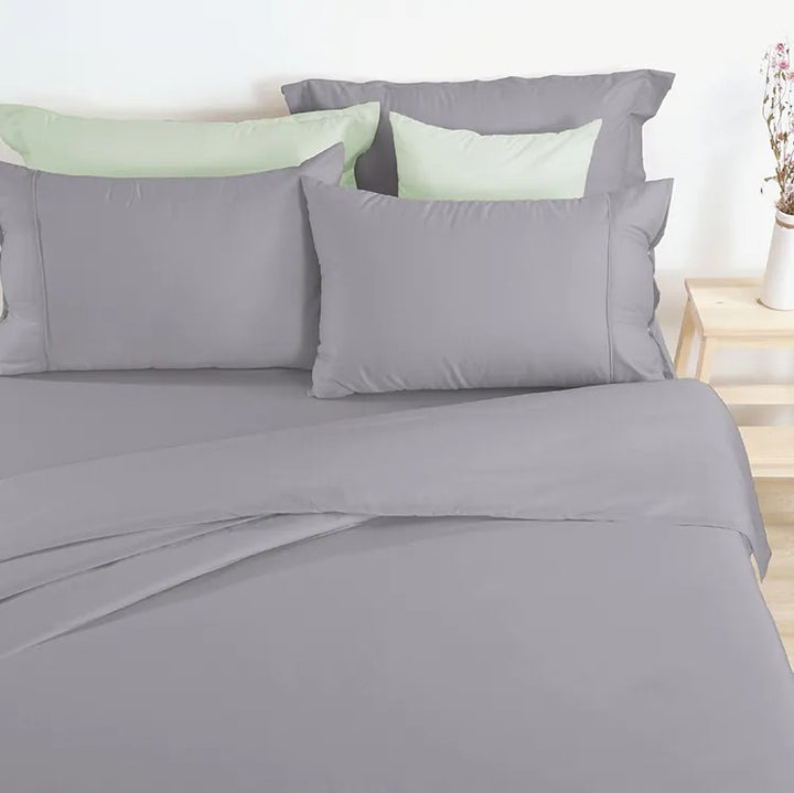 A-Fontane Cotton Sateen Solid Collection Quilt Cover Set (Multiple Colors)