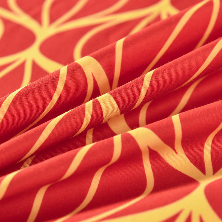 A-Fontane Trendy Red Cotton Sateen Wedding Collection Quilt Cover Set #9606 百年好合