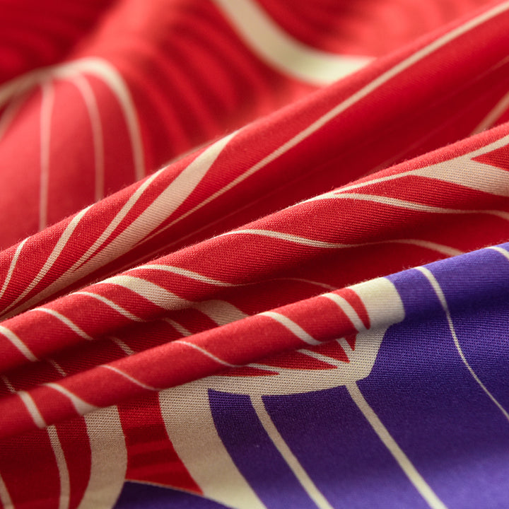 A-Fontane Trendy Red Cotton Sateen Wedding Collection Quilt Cover Set #9608 佳偶天成